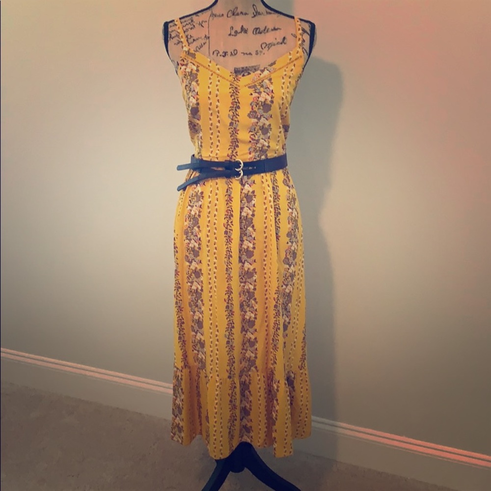 Gold floral dress
